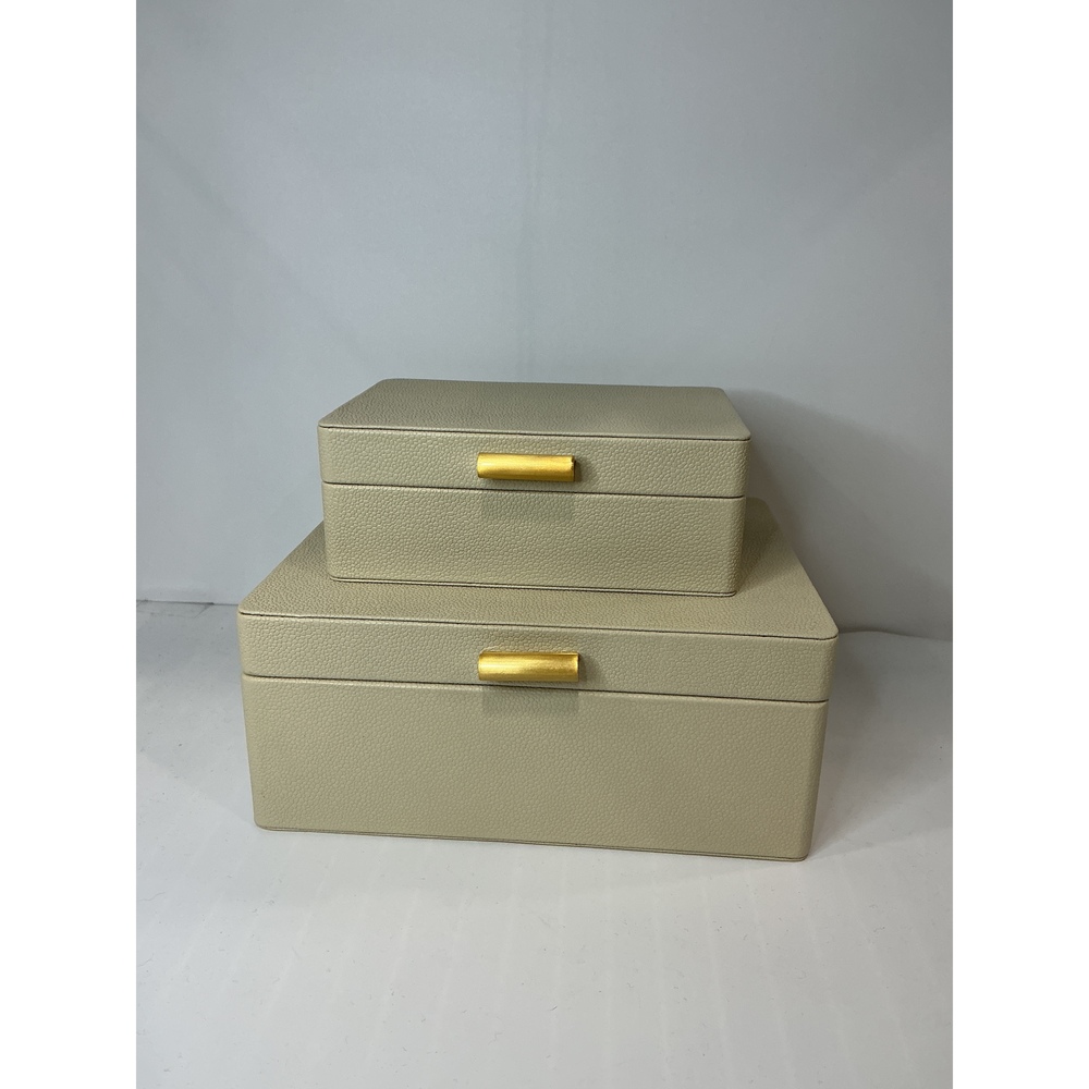 Shagreen Leather Decorative Boxes (Set of 2)